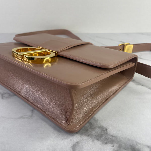 CHRISTIAN DIOR Fard (pink/beige) Shiny Crinkled Lambskin 30 Montaigne Flap Crossbody/Shoulder Bag