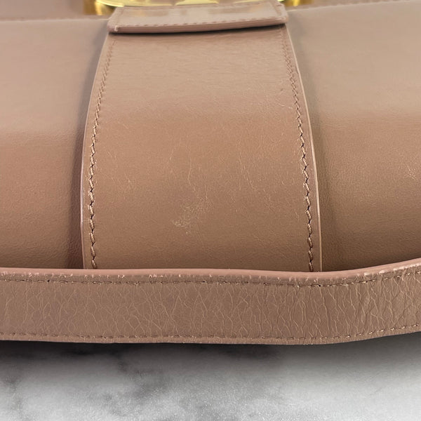 CHRISTIAN DIOR Fard (pink/beige) Shiny Crinkled Lambskin 30 Montaigne Flap Crossbody/Shoulder Bag
