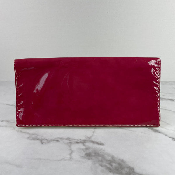 Prada Hot Pink/Yellow Ombré Vernice Patent Clutch