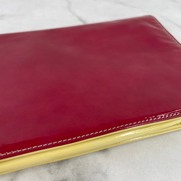 Prada Hot Pink/Yellow Ombré Vernice Patent Clutch