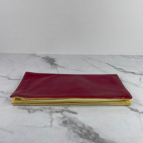 Prada Hot Pink/Yellow Ombré Vernice Patent Clutch