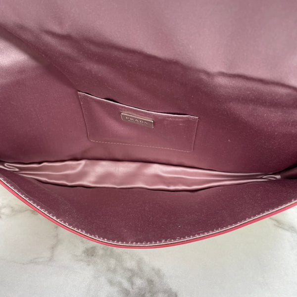 Prada Hot Pink/Yellow Ombré Vernice Patent Clutch