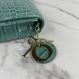 Christian Dior Vert LADY DIOR Alligator Pouch Wallet on Chain/Crossbody Bag