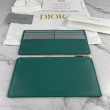 Christian Dior Vert LADY DIOR Alligator Pouch Wallet on Chain/Crossbody Bag