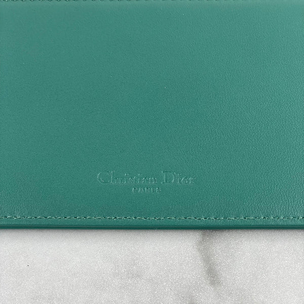 Christian Dior Vert LADY DIOR Alligator Pouch Wallet on Chain/Crossbody Bag