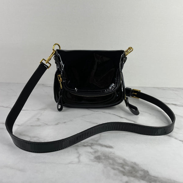 Tom Ford Black Patent Mini Jennifer Crossbody Bag