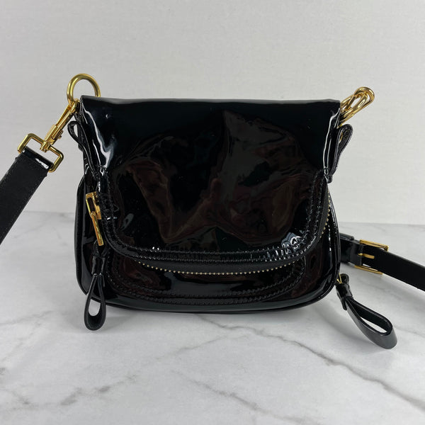 Tom Ford Black Patent Mini Jennifer Crossbody Bag