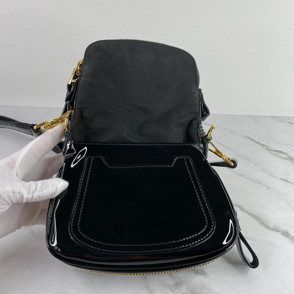 Tom Ford Black Patent Mini Jennifer Crossbody Bag