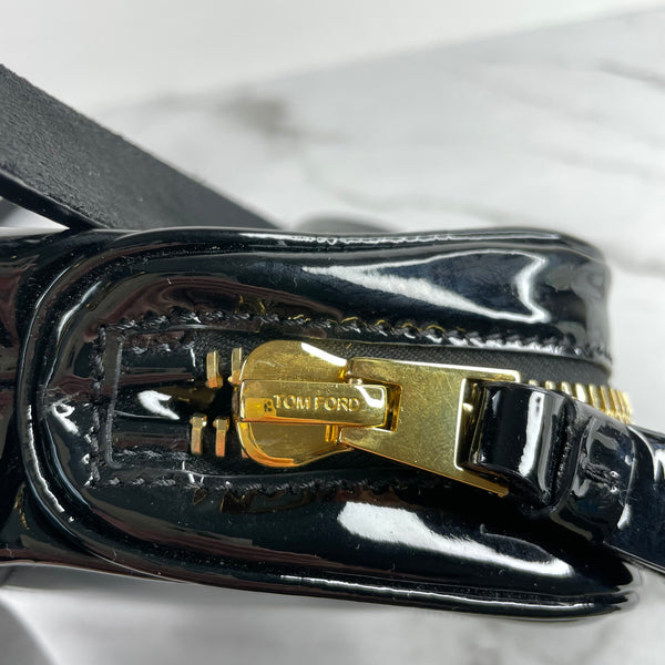 Tom Ford Black Patent Mini Jennifer Crossbody Bag