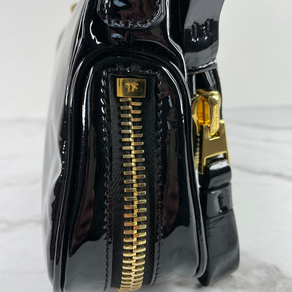 Tom Ford Black Patent Mini Jennifer Crossbody Bag