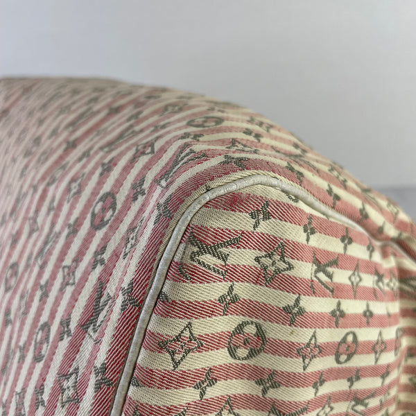 LOUIS VUITTON Pink/White Monogram Mini Lin Croisette Speedy 30 Bag