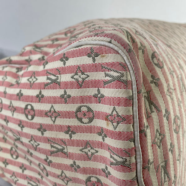 LOUIS VUITTON Pink/White Monogram Mini Lin Croisette Speedy 30 Bag