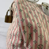 LOUIS VUITTON Pink/White Monogram Mini Lin Croisette Speedy 30 Bag