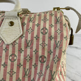 LOUIS VUITTON Pink/White Monogram Mini Lin Croisette Speedy 30 Bag