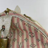 LOUIS VUITTON Pink/White Monogram Mini Lin Croisette Speedy 30 Bag