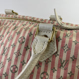 LOUIS VUITTON Pink/White Monogram Mini Lin Croisette Speedy 30 Bag