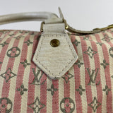 LOUIS VUITTON Pink/White Monogram Mini Lin Croisette Speedy 30 Bag