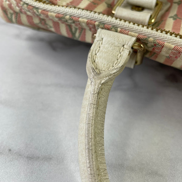 LOUIS VUITTON Pink/White Monogram Mini Lin Croisette Speedy 30 Bag