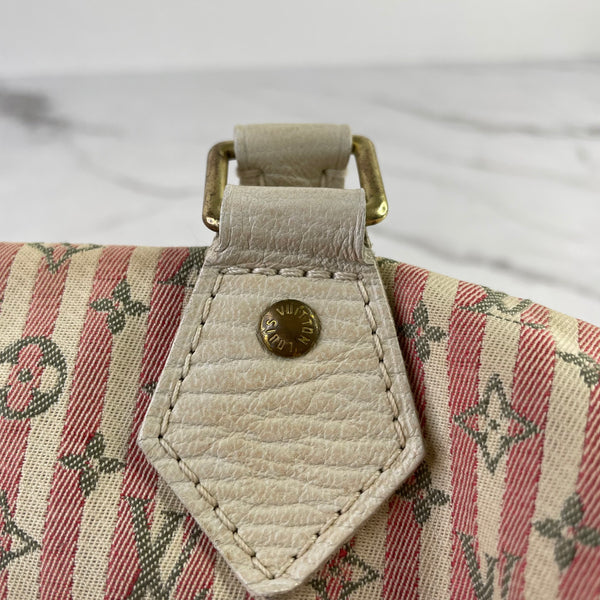 LOUIS VUITTON Pink/White Monogram Mini Lin Croisette Speedy 30 Bag