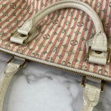 LOUIS VUITTON Pink/White Monogram Mini Lin Croisette Speedy 30 Bag