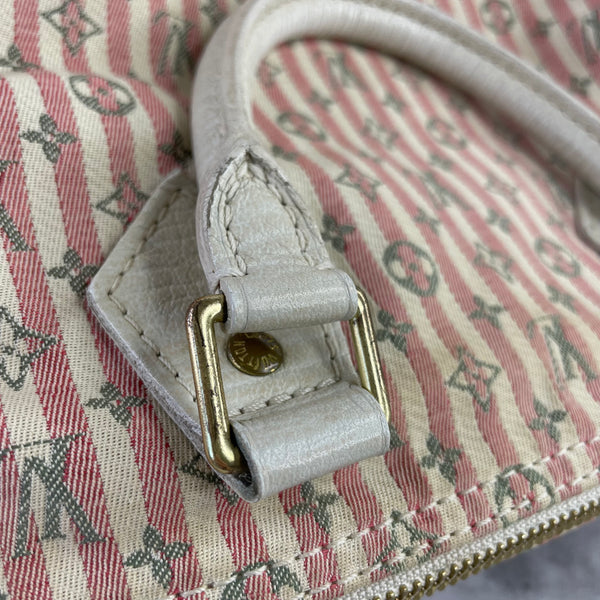 LOUIS VUITTON Pink/White Monogram Mini Lin Croisette Speedy 30 Bag