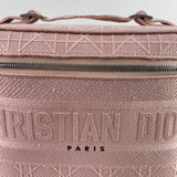 Dior Pink D-Lite Cannage Embroidered Canvas Vanity Case