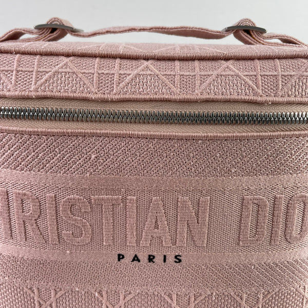 Dior Pink D-Lite Cannage Embroidered Canvas Vanity Case
