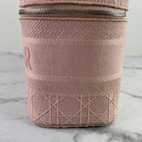 Dior Pink D-Lite Cannage Embroidered Canvas Vanity Case