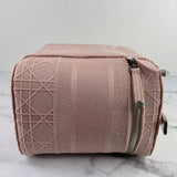 Dior Pink D-Lite Cannage Embroidered Canvas Vanity Case