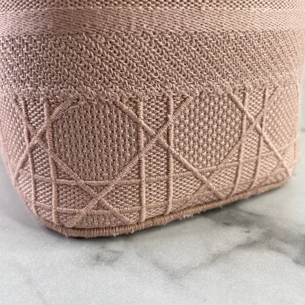 Dior Pink D-Lite Cannage Embroidered Canvas Vanity Case