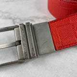 Louis Vuitton Men’s Damier Print Reversible Leather Red/Black Belt Size 85/34
