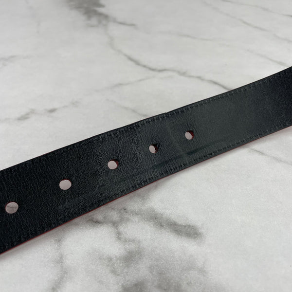 Louis Vuitton Men’s Damier Print Reversible Leather Red/Black Belt Size 85/34