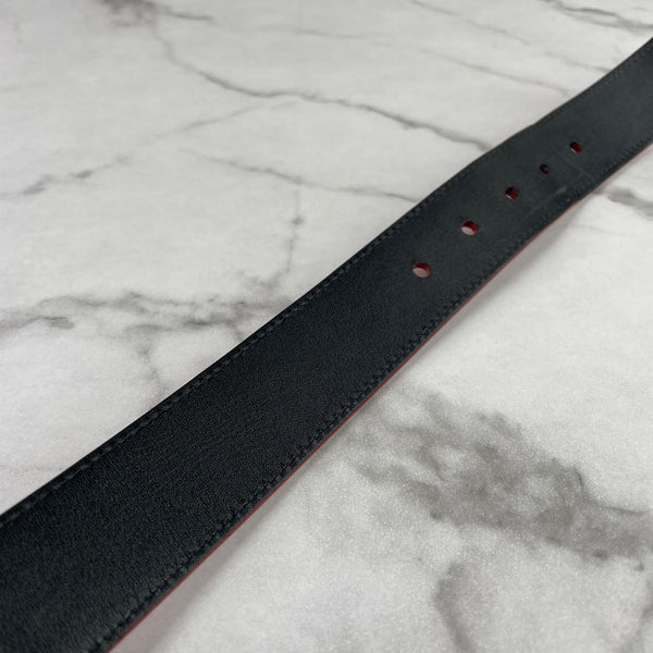 Louis Vuitton Men’s Damier Print Reversible Leather Red/Black Belt Size 85/34