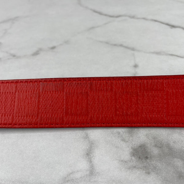 Louis Vuitton Men’s Damier Print Reversible Leather Red/Black Belt Size 85/34
