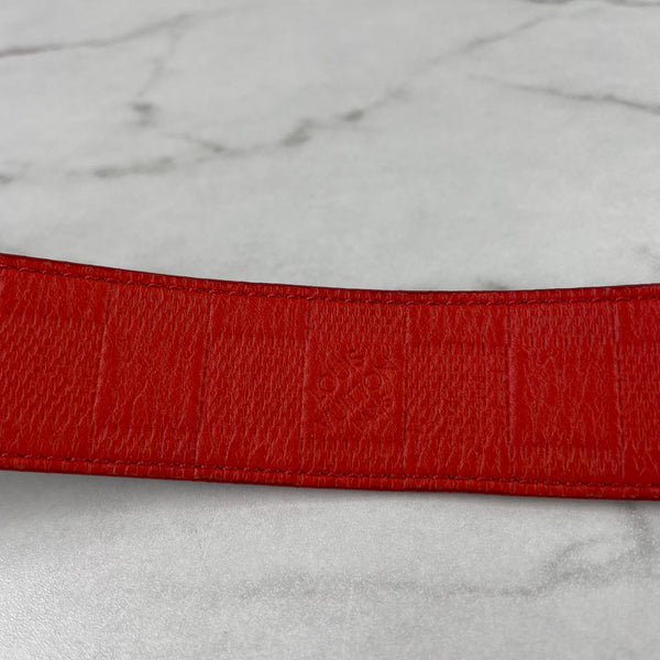 Louis Vuitton Men’s Damier Print Reversible Leather Red/Black Belt Size 85/34
