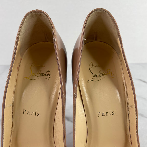 Christian Louboutin Nude Patent So Kate Pumps Size 38