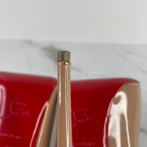Christian Louboutin Nude Patent So Kate Pumps Size 38