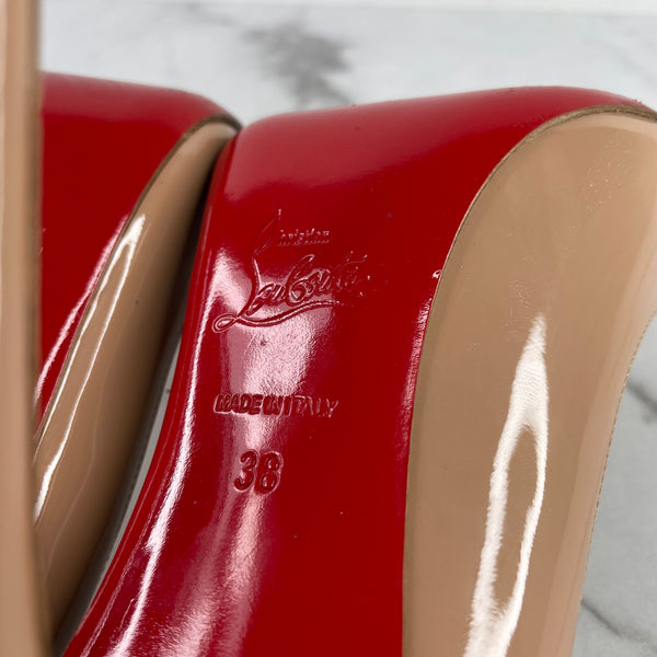 Christian Louboutin Nude Patent So Kate Pumps Size 38