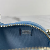 CHANEL Blue Lambskin Quilted CC In Love Heart Clutch With Chain Crossbody Bag