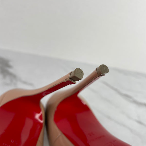 Christian Louboutin Nude Patent So Kate Pumps Size 38