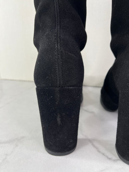 Stuart Weitzman Black Suede Hiline Over The Knee Boots Size 6