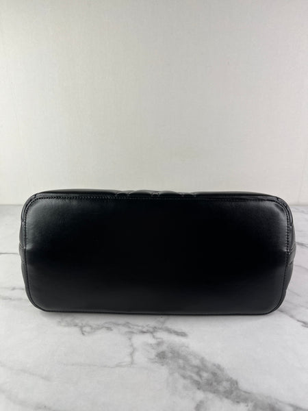 ALEXANDER MCQUEEN Black Calfskin Quilted Small The Bow Shoulder/Crossbody Bag