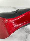 CHRISTIAN LOUBOUTIN Black Leather Adox 85 Ankle Boots Size 38.5