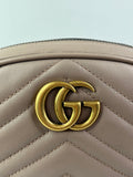 Gucci Dusty Pink GG Marmont matelassé leather belt bag