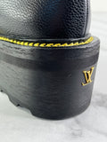 Louis Vuitton Black Grained Calfskin Shearling LV Beaubourg Ankle Boots Size 37