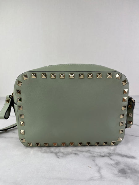 Valentino Light Green Rockstud crossbody/shoulder camera bag