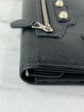 Balenciaga Black Arena Lambskin Giant 12 Silver Continental Wallet