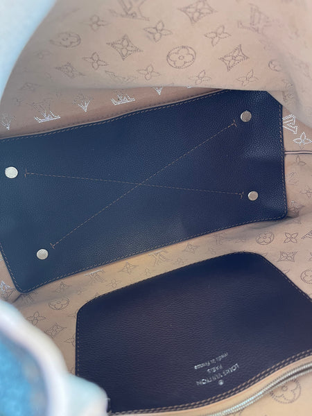 Louis Vuitton Carmel Mahina Chocolate Brown Hobo Shoulder Bag