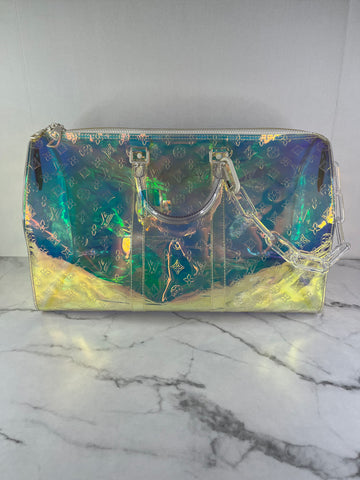 Louis Vuitton PVC Monogram Keepall Bandouliere 50 Iridescent Prism