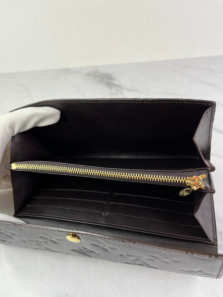Louis Vuitton Amarante Monogram Vernis Sarah Wallet
